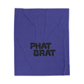 Plush Blanket — "PHAT BRAT" Bold Retro Text Throw (Velveteen Soft Cozy)