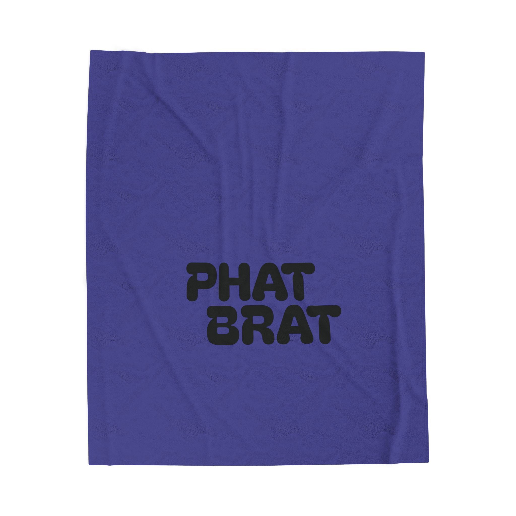 Plush Blanket — "PHAT BRAT" Bold Retro Text Throw (Velveteen Soft Cozy)