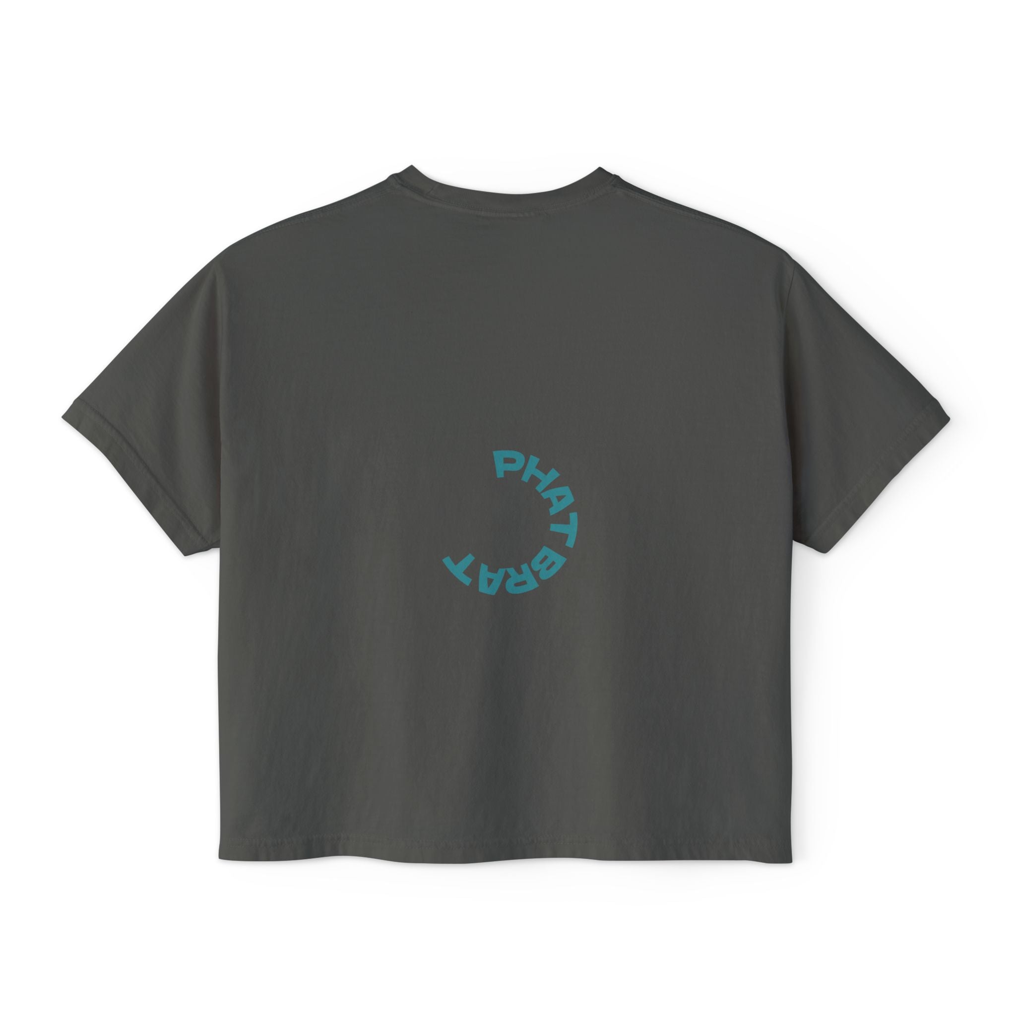 Certified Phat Brat Women's Boxy Tee – Retro Circular Text Graphic