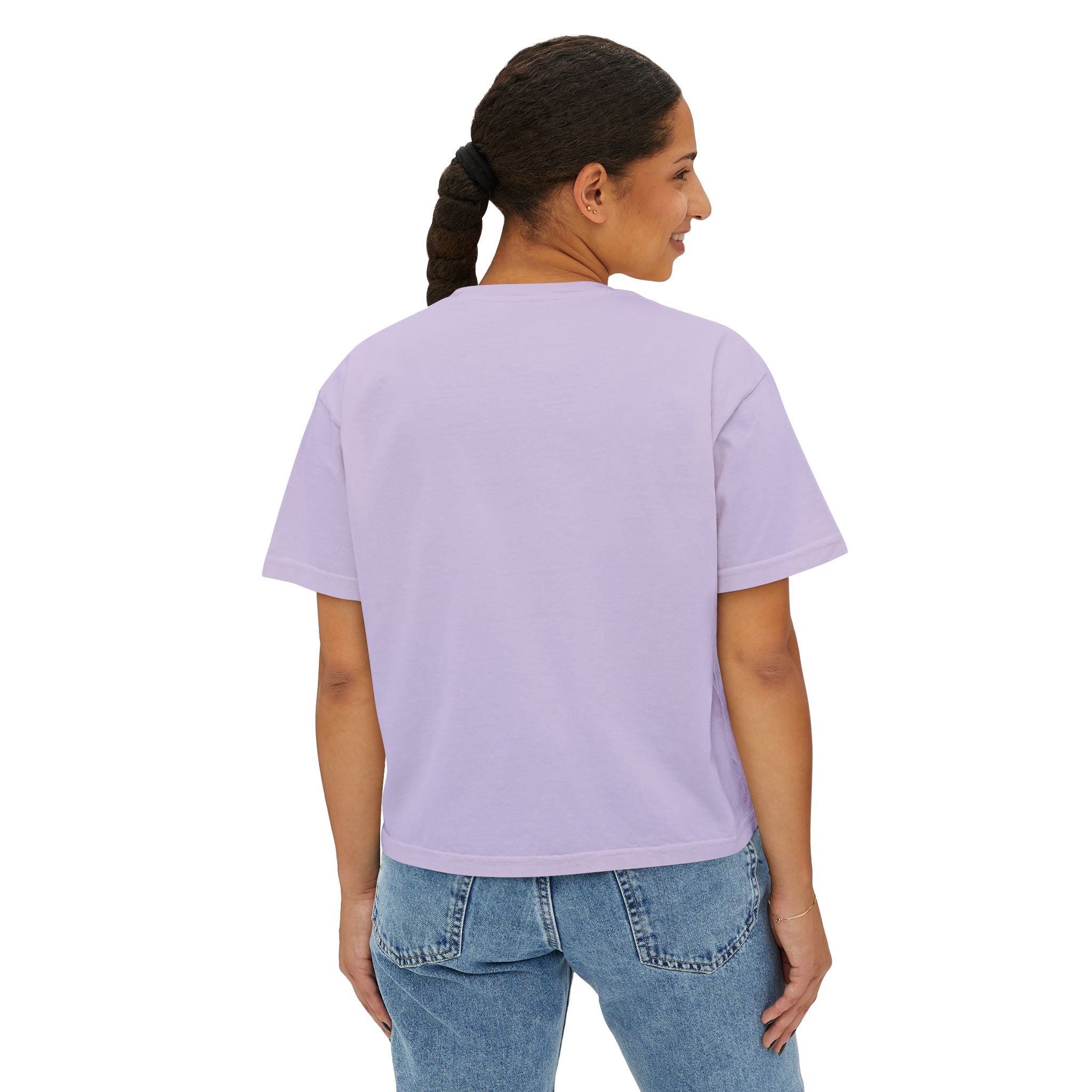 Certified Phat Brat Women's Boxy Tee – Retro Circular Text Graphic