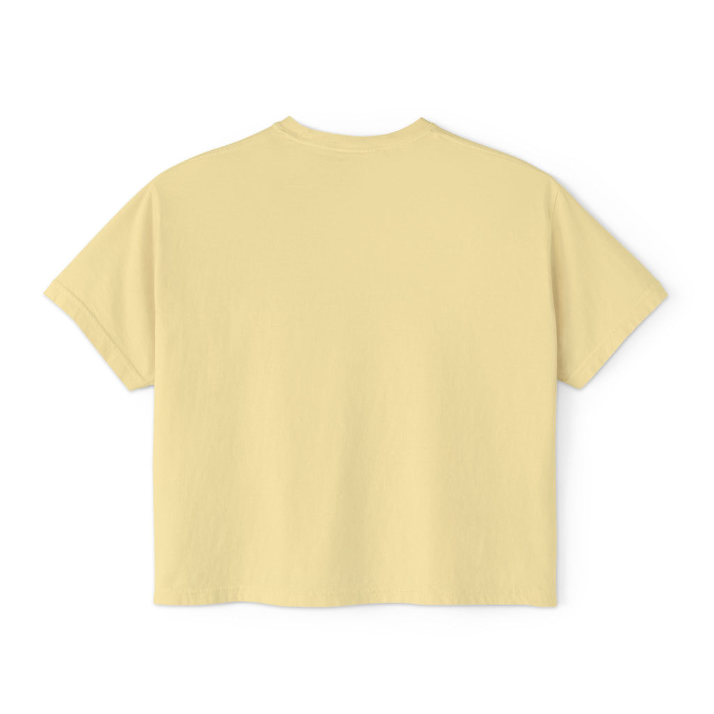 Certified Phat Brat Women's Boxy Tee – Retro Circular Text Graphic
