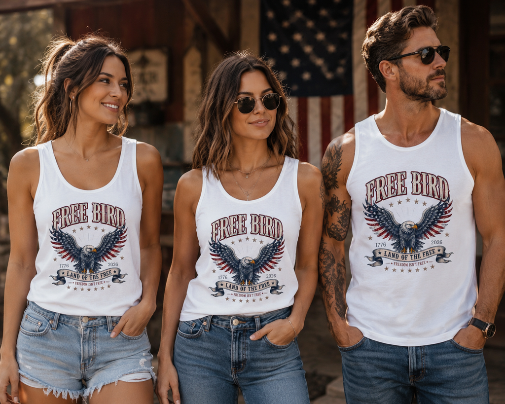 Tank Top — "Free Bird" Eagle America Graphic Tee